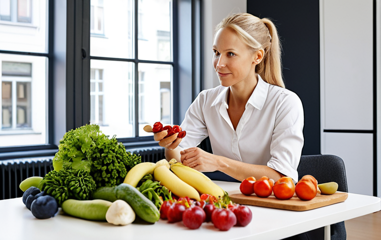 **Image Prompt:** A modern Swedish "kostrådgivare" (nutritionist/dietitian) consulting with a client in a bright, minimalist office. Focus on the setting reflecting Swedish design aesthetics and the client's focused, engaged expression. Include healthy food options visible in the background – perhaps fresh berries and vegetables. Capture the essence of personalized nutrition advice.